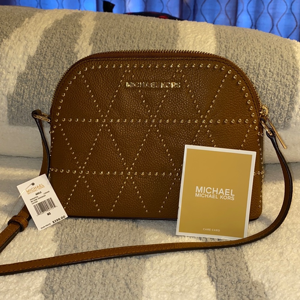 Michael Kors Adele MD Dome Crossbody Leather Bag